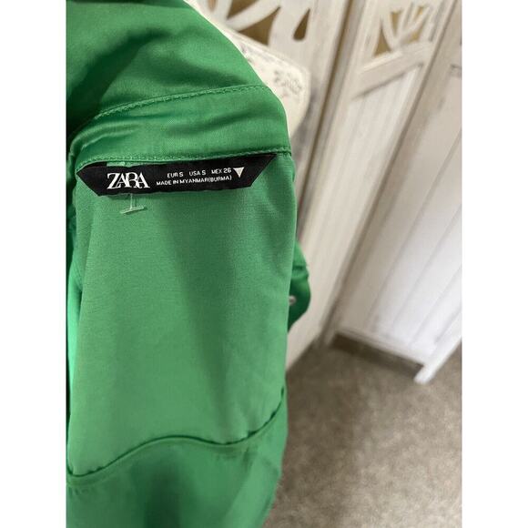 Zara Oversized Satin Effect Shacket Shirt jacket Snap Pocket Size Small - Picture 5 of 5